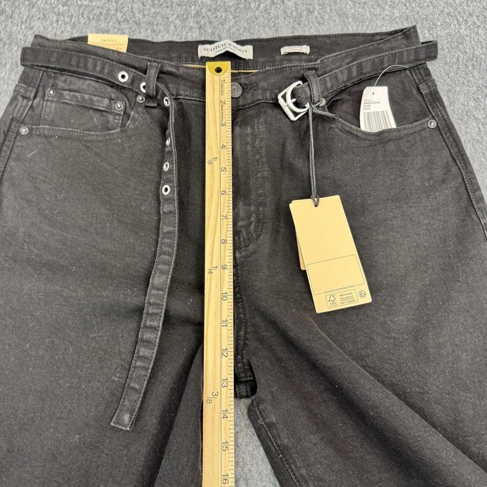Scotch & Soda Wide Leg Jeans Black Belted Garment Dyed Womens 31 - Picture 4 of 13